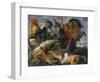 Hippopotamus and Crocodile Hunt, about 1615-Peter Paul Rubens-Framed Giclee Print