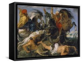 Hippopotamus and Crocodile Hunt, about 1615-Peter Paul Rubens-Framed Stretched Canvas