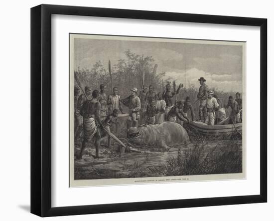 Hippopotamus Hunting in Angola, West Africa-null-Framed Giclee Print