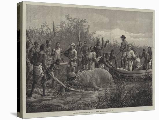 Hippopotamus Hunting in Angola, West Africa-null-Stretched Canvas