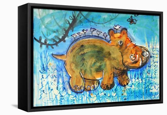 Hippopotamus-Brenda Brin Booker-Framed Stretched Canvas