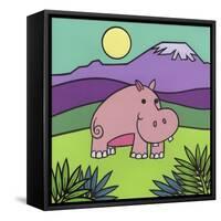 Hippopotamus-Denny Driver-Framed Stretched Canvas