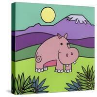 Hippopotamus-Denny Driver-Stretched Canvas