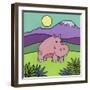 Hippopotamus-Denny Driver-Framed Giclee Print
