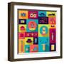 Hipster Background In Flat Design Style-incomible-Framed Art Print