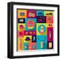 Hipster Background In Flat Design Style-incomible-Framed Art Print