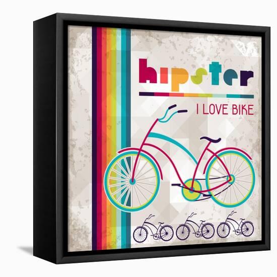 Hipster Background In Retro Style-incomible-Framed Stretched Canvas