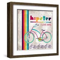 Hipster Background In Retro Style-incomible-Framed Art Print