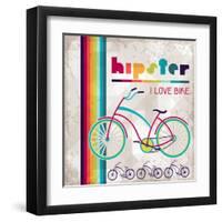 Hipster Background In Retro Style-incomible-Framed Art Print