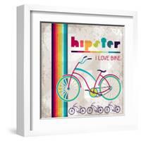 Hipster Background In Retro Style-incomible-Framed Art Print