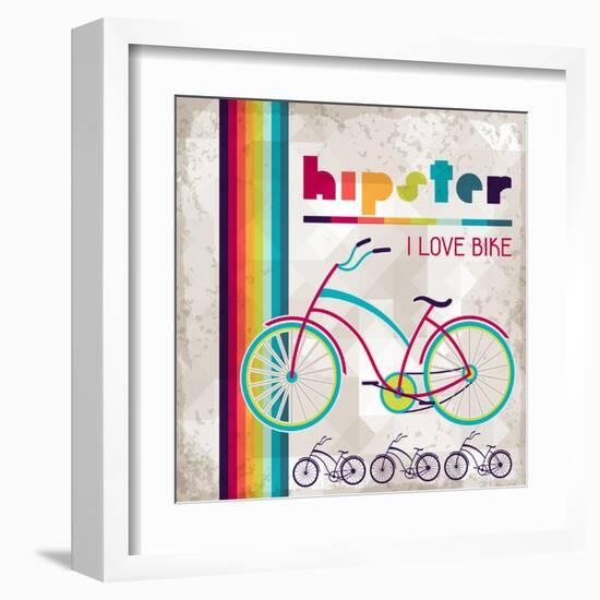 Hipster Background In Retro Style-incomible-Framed Art Print