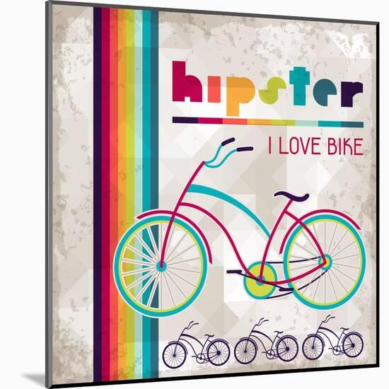 Hipster Background In Retro Style-incomible-Mounted Art Print