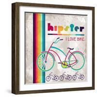 Hipster Background In Retro Style-incomible-Framed Art Print