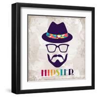 Hipster Background In Retro Style-incomible-Framed Art Print