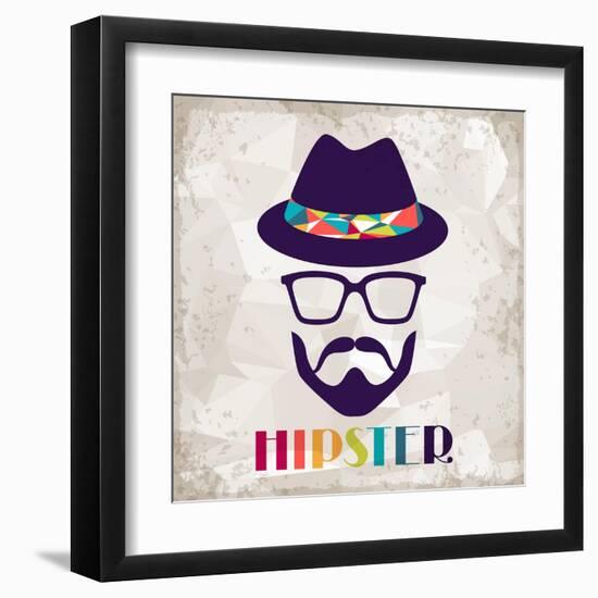 Hipster Background In Retro Style-incomible-Framed Art Print