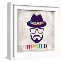 Hipster Background In Retro Style-incomible-Framed Art Print