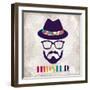 Hipster Background In Retro Style-incomible-Framed Art Print