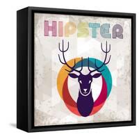 Hipster Background In Retro Style-incomible-Framed Stretched Canvas