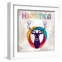 Hipster Background In Retro Style-incomible-Framed Art Print