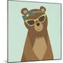 Hipster Bear I-null-Mounted Art Print