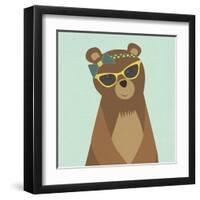 Hipster Bear I-null-Framed Art Print