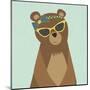 Hipster Bear I-null-Mounted Art Print