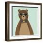 Hipster Bear II-null-Framed Art Print