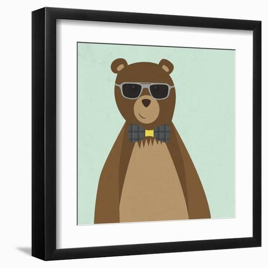 Hipster Bear II-null-Framed Art Print