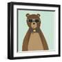 Hipster Bear II-null-Framed Art Print