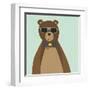 Hipster Bear II-null-Framed Art Print