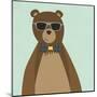 Hipster Bear II-null-Mounted Art Print