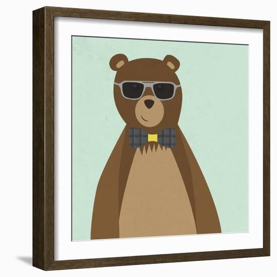 Hipster Bear II-null-Framed Art Print