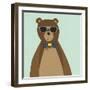 Hipster Bear II-null-Framed Art Print