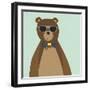 Hipster Bear II-null-Framed Art Print