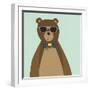 Hipster Bear II-null-Framed Art Print