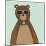 Hipster Bear II-null-Mounted Art Print