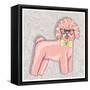 Hipster Bichon with Glasses and Bowtie. Cute Puppy Illustration for Children and Kids. Dog Backgrou-cherry blossom girl-Framed Stretched Canvas