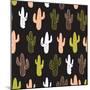 Hipster Cactus Seamless Pattern. Cacti Tribal Boho Background. Fabric Print Design. Succulent Texti-Utro_na_more-Mounted Art Print