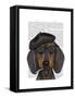 Hipster Dachshund Black and Tan-Fab Funky-Framed Stretched Canvas