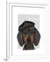 Hipster Dachshund Black and Tan-Fab Funky-Framed Art Print