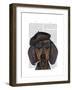 Hipster Dachshund Black and Tan-Fab Funky-Framed Art Print