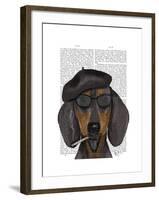 Hipster Dachshund Black and Tan-Fab Funky-Framed Art Print