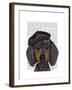 Hipster Dachshund Black and Tan-Fab Funky-Framed Art Print