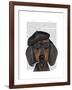 Hipster Dachshund Black and Tan-Fab Funky-Framed Art Print