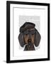 Hipster Dachshund Black and Tan-Fab Funky-Framed Art Print