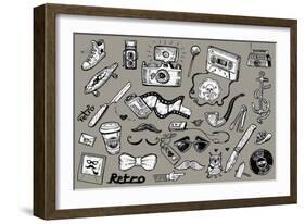 Hipster Doodles-pakowacz-Framed Art Print