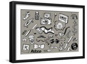 Hipster Doodles-pakowacz-Framed Art Print