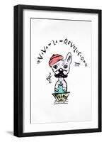 Hipster Frenchie-null-Framed Art Print