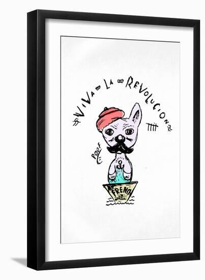 Hipster Frenchie-null-Framed Art Print