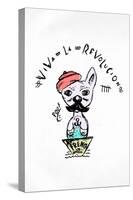 Hipster Frenchie-null-Stretched Canvas